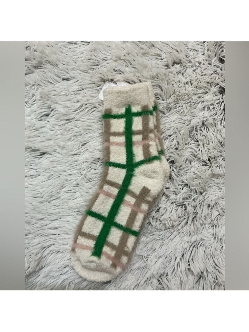 Tranquil & True plaid look lounge socks Womans shoe size 4-10 - Picture 4 of 7
